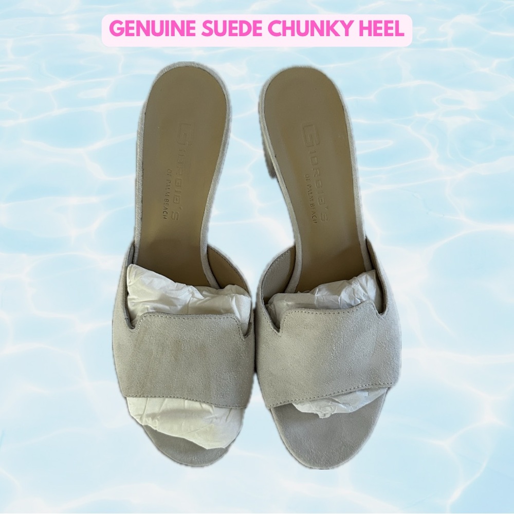 Genuine Italian Suede Block Heel Sandal